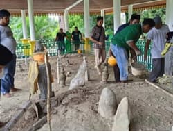 Dirusak OTK, Situs “Makam Jauh” Pelalawan Diperbaiki GP Ansor